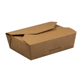 Compostable Food Cartons | Paperboard No.5 Container | 1050ml/37oz Capacity | Vegware GL859