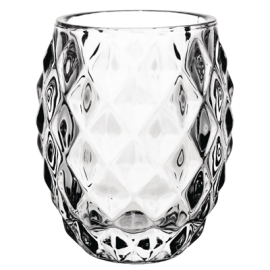 Glass Diamond Tealight Holder | Crystal Candle Holder | Clear 75mm | Olympia GM227