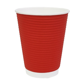 Takeaway Coffee Cups | Ripple Wall Cups | Red 12oz | Fiesta GP428