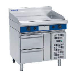 Commercial Griddle with Refrigerated Base | Nat Gas Griddle | 900mm | Blue Seal Evolution GP516-RB/N