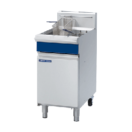 Commercial Single Tank Twin Basket Fryer | Natural Gas Deep Fryer | Free Standing | Blue Seal GT45