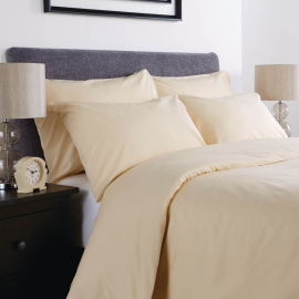 Comfort Percale Duvet Cover | Oatmeal Bedding | Double Size | Mitre GU147