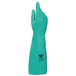 Chemical Handling Gloves | Ultra Long Nitrile Gloves | Size 9 Large | Mapa Ultranitril 480 HX950-L