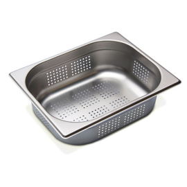 Perforated Gastronorm Pan | GN 1/2 100mm Deep | Stainless Steel Food Container | Olympia GN12100