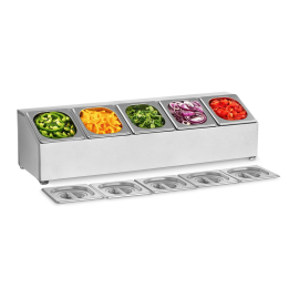 Gastronorm Seasoning Holder | Garnish Dispenser | 5 x GN1/6 Capacity | Modena IR06