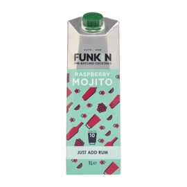 Raspberry Mojito Mixer | Cocktail Syrup | 1 Litre Bottle | Funkin KA261