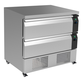 King KDA22 Double Drawer Counter Fridge Freezer 4 x GN1/1