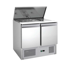 Refrigerated Salad Prep Counter | Commercial Salad Bar | 2 Door Stainless Steel | King KST900.HD