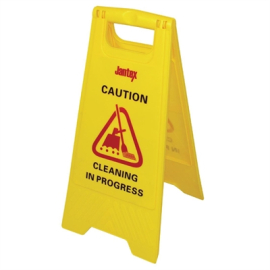 Cleaning in Progress Safety Sign | Caution Wet Floor Sign | Freestanding A-Frame | Jantex L433