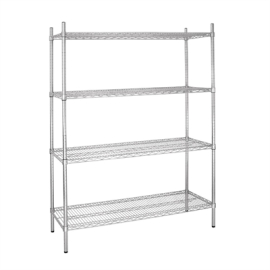 Wire Shelving Kit | 4 Tier Storage Rack | 1525x460mm | Vogue L929