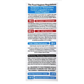 Cook Chill Guidelines Sign | Food Act 2006 | Food Safety Sign | Hygiene Chart | Nisbets L967