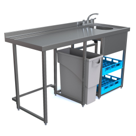 Commercial Modular Bar Glasswash Station | Bar Glasswasher Unit | 1000mm x 650mm