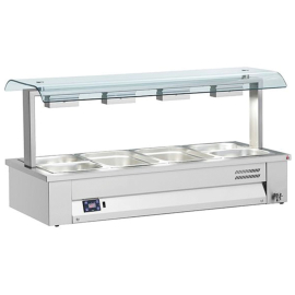 Commercial Countertop Bain Marie | Hot Food Display | 4x GN 1/1 Capacity | Inomak MSV614