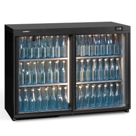 Commercial Bottle Cooler | Double Sliding Door Bar Fridge | 275L Capacity | Gamko MG3/275SD