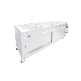 Mobile Servery with Bain Marie Top | Heated Food Display | Commercial Food Warmer | Parry MSB18