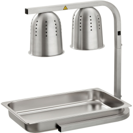 Food Warmer Gantry | Heat Lamp | 2 Lamp Kitchen Heat Station | Modena MWL2