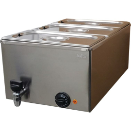Commercial Bain Marie | Wet Heat Food Warmer | 3 x 1/3 GN | Hallco MBM3WT