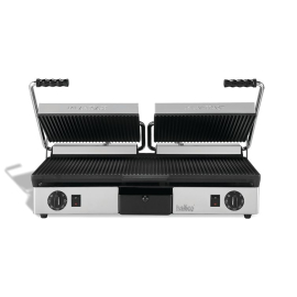 Commercial Panini Grill | Ribbed Non-Stick Plate | 610 x 250mm | Hallco MEMT16052XNS