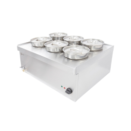 Commercial Bain Marie | Food Warmer | 6 Pot Round Countertop Unit | Parry NPWB6