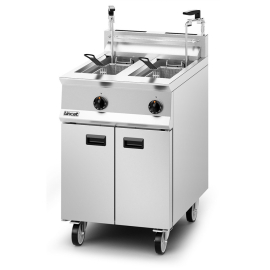 Commercial Gas Twin Tank Fryer | Freestanding Fryer with Pumped Filtration | 2 Baskets | Lincat OG8111_OP2