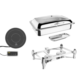 Commercial Induction Chafer | 1/1 Size Chafing Dish | Stand | Induction Heater Set | Olympia SA648