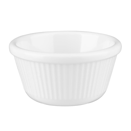 Melamine Fluted Ramekins | White Sauce Dish | 76mm Diameter | Kristallon T814