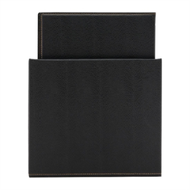 Menu Covers | A4 Restaurant Menu Holder | Contemporary Black Design with Storage Box | Securit U266