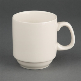 Stacking Mugs | Ivory Coffee Cups | 285ml/10oz Capacity | Olympia U832