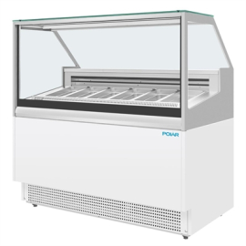 Commercial Ice Cream Serve Over Cabinet Freezer | 6 Pan Display Freezer | U-Series | Polar UA058