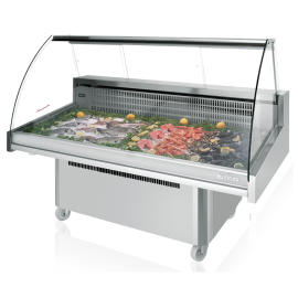 Commercial Refrigerated Fish Display Counter & Seafood Showcase, 1330mm Wide | AISI 304 Stainless Steel