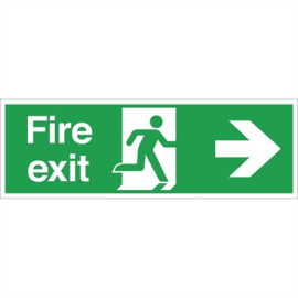 Fire Exit Arrow Right Sign | Emergency Exit Sign | Self-adhesive | W302
