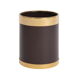 Waste Paper Bin | Office Trash Can | Gold Rim Design | Bolero Y804