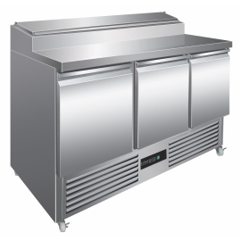 Commercial Pizza Prep Counter | Refrigerated Sandwich Prep Station | 3 Door | King Z3K.HD