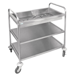 Vogue Stainless Steel 3 Tier Deep Tray Clearing Trolley CC365
