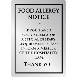 Brushed Steel Food allergy sign A4 GM816