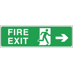 W302 Fire Exit Arrow Right Sign