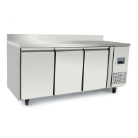 Commercial Refrigerated Prep Counter | Preparation Counter with Upstand | 3 Door Heavy Duty | Arctica HW3990