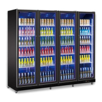 Commercial Glass Door Fridge | 4 Door Drinks Cooler | 1059L Capacity | King KXG2240