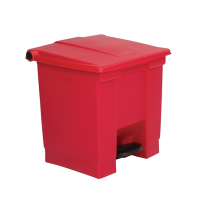 Commercial Step On Pedal Bin | Red Waste Container | 30.5L Capacity | Rubbermaid K803