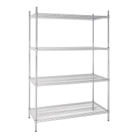 Wire Shelving Kit | 4 Tier Storage Shelving | 1853mm x 1220mm x 610mm | Vogue U257