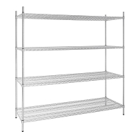 Commercial Wire Shelving Kit | 4 Tier Storage Unit | 1853x1830x610mm | Vogue U259