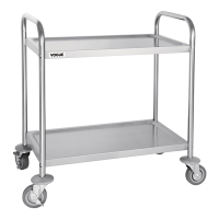Commercial Clearing Trolley | Stainless Steel Trolley | 2 Tier Small Service Cart | Vogue F996