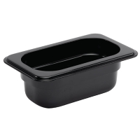 Polycarbonate Gastronorm Container | 1/9 GN Food Storage Container | 65mm Deep Black | Vogue U472