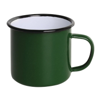 Enamel Mugs | 350ml Enamel Coffee Cups | Vintage Green Finish | Olympia DC396