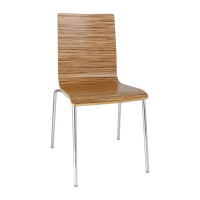 Square Back Side Chair | Wooden Dining Chair | Zebrano Finish | Bolero GR344 (Pack of 4)