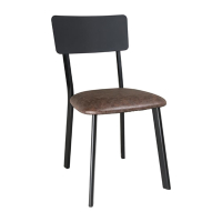 Metal & PU Side Chair | Vintage Mocha Dining Chair | Commercial Restaurant Seating | Bolero DR301 (Pack of 4)