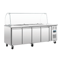 Commercial Refrigerated Saladette Counter | Four Door Gastronorm Prep Fridge | U-Series | Polar CT395