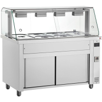 Commercial Bain Marie with Glass Display | Hot Food Display Cabinet | 4x Gastronorm 1/1 Capacity | Inomak MFV714