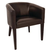 Leather Tub Armchair | Dark Brown PU Chair | Commercial Seating | Bolero CE593