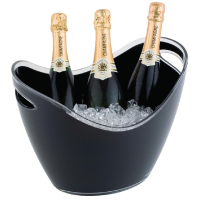 Champagne Bucket | Wine Cooler | 3 Bottle Capacity | Black Finish | APS CF311